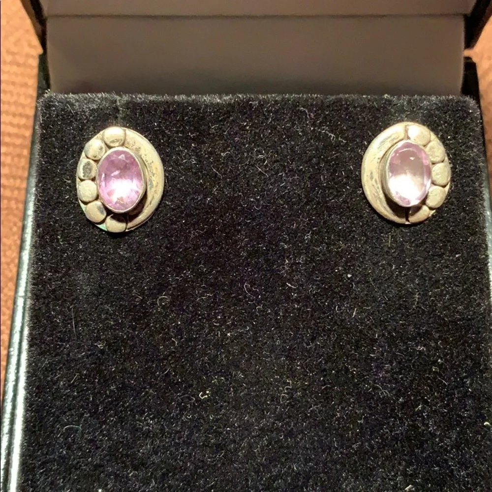 Sterling Silver/Amethyst Vintage/Antique earrings - Picture 9 of 9
